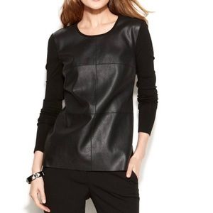 Vince Camuto Faux Leather Top Shirt